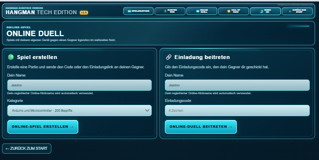 Live-Screenshot Online-Duell