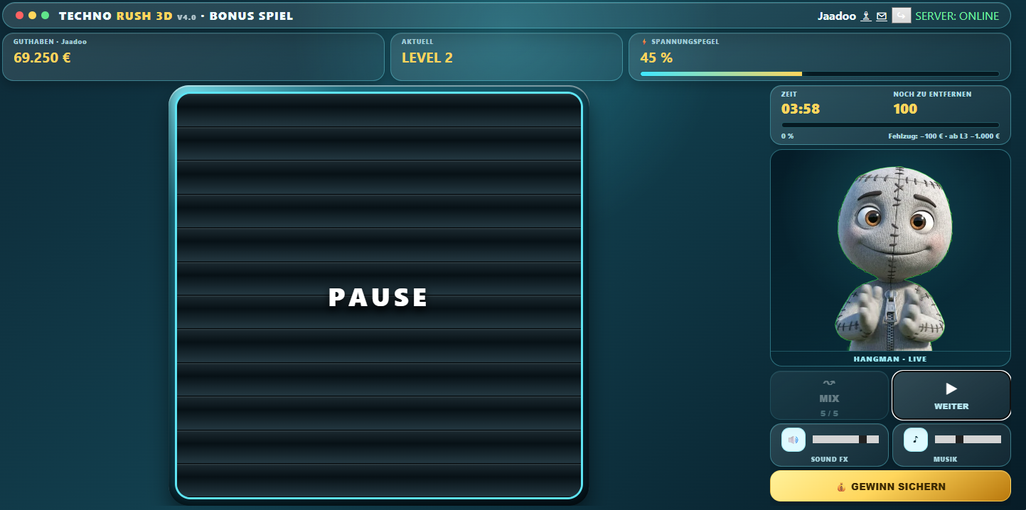 Live-Screenshot Pause
