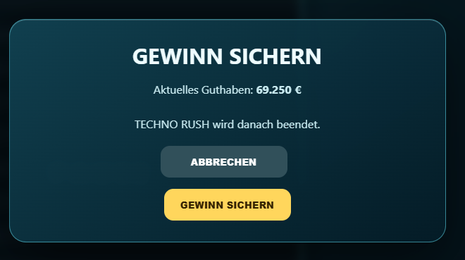 Live-Screenshot Gewinn sichern
